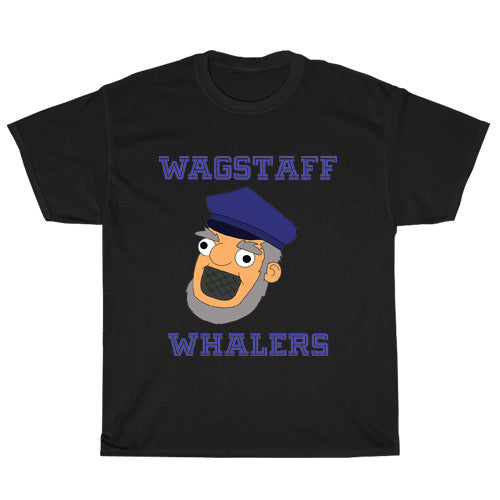 Wagstaff Whalers Varsity Logo Mens Unisex Short Sleeve Black T-Shirt Size S-3XL