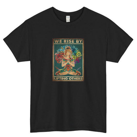We Rise By Lifting Others Yoga Lover 2 logo short sleeve men's t shirt S-3XL