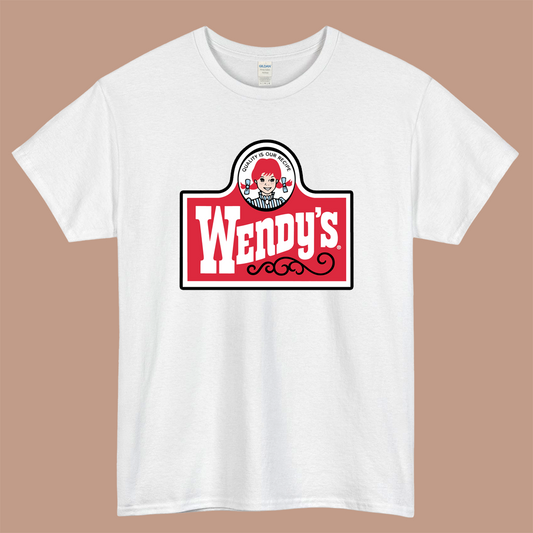 Wendys Logo Mens Unisex Short Sleeve White T-Shirt Size S-3XL