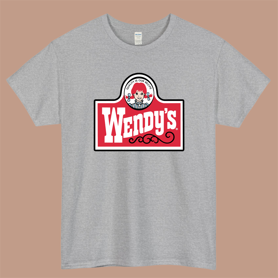 Wendys Logo Mens Unisex Short Sleeve Gray T-Shirt Size S-3XL