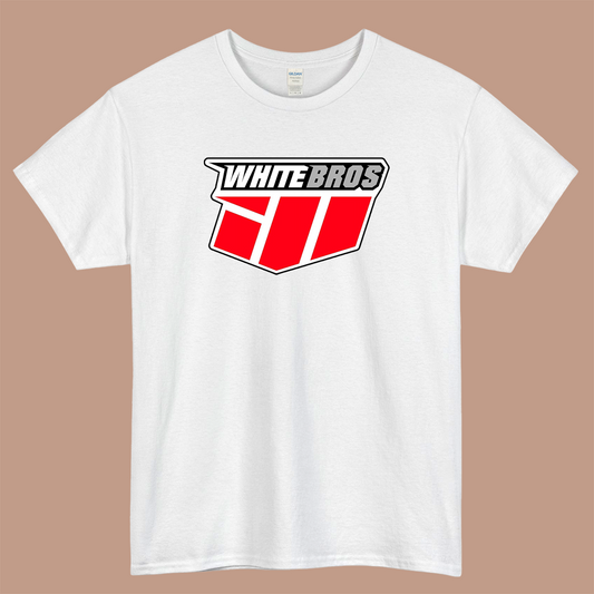 White Bros Performance Exhaust Logo Mens Unisex Short Sleeve White T-Shirt Size S-3XL