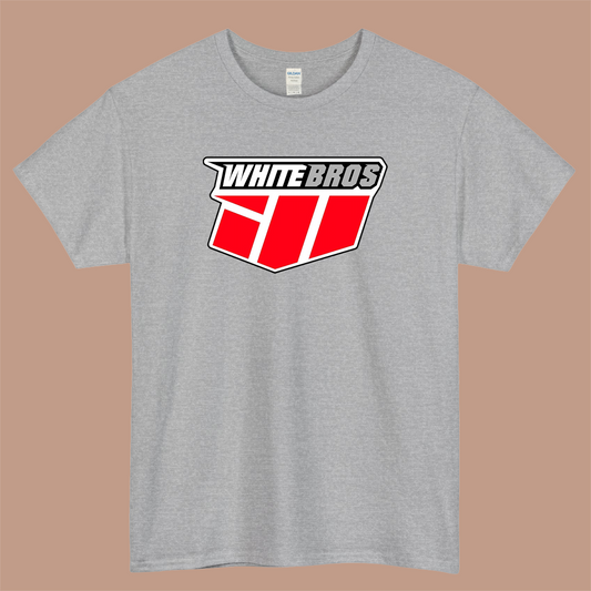 White Bros Performance Exhaust Logo Mens Unisex Short Sleeve Gray T-Shirt Size S-3XL