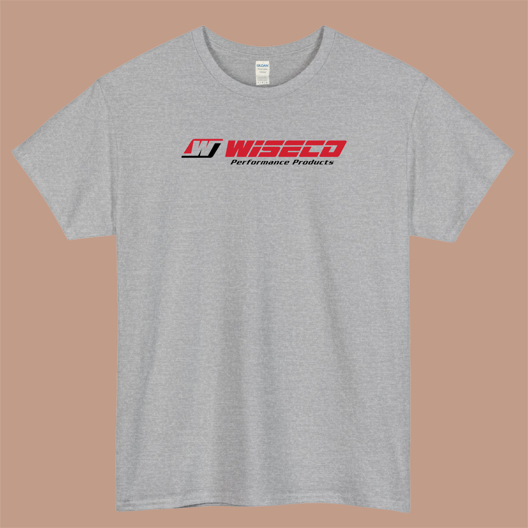 Wiseco Performance Parts Logo Mens Unisex Short Sleeve Gray T-Shirt Size S-3XL