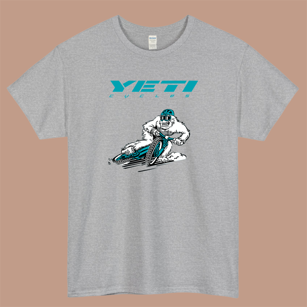YETI Terrapin Bicycles Logo Mens Unisex Short Sleeve Gray T-Shirt Size S-3XL