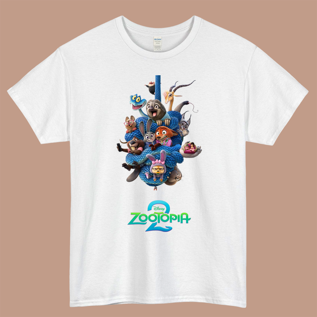 ZOOTOPIA 2 Logo Mens Unisex Short Sleeve White T-Shirt Size S-3XL