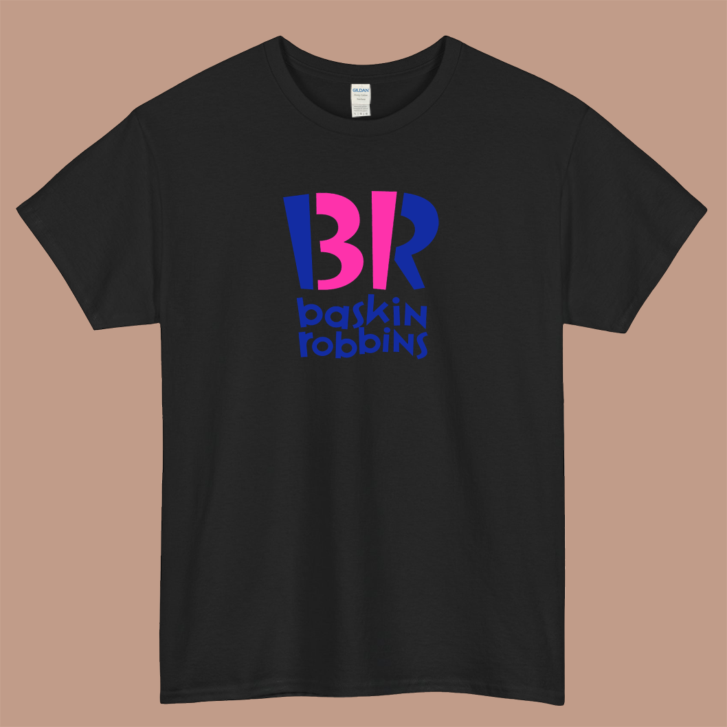 baskin robbins black logo Short Sleeve men's T-Shirt Size S-3XL