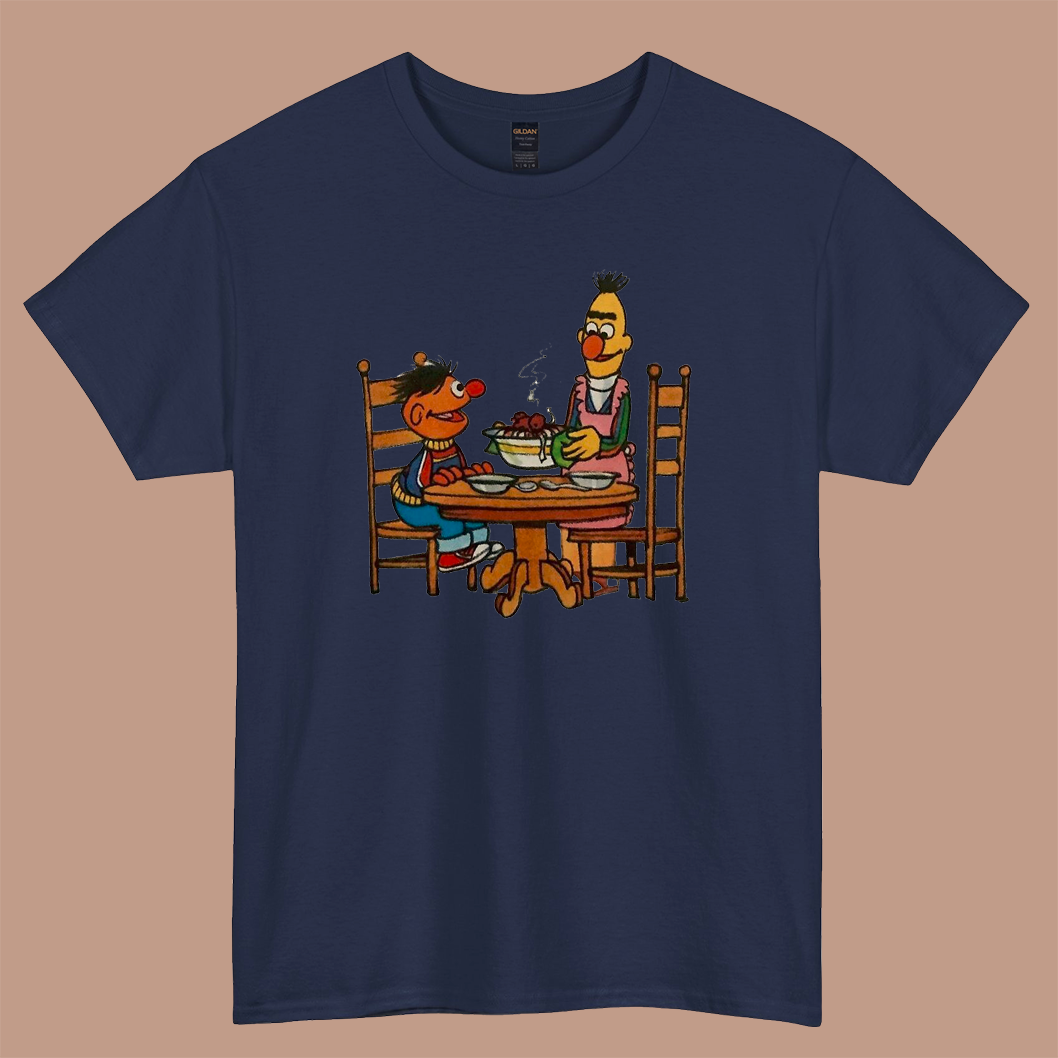 Bert & Ernie inspired dinnertime  logo short sleeve -p