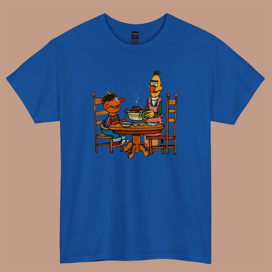 Bert & Ernie inspired dinnertime  logo short sleeve -p