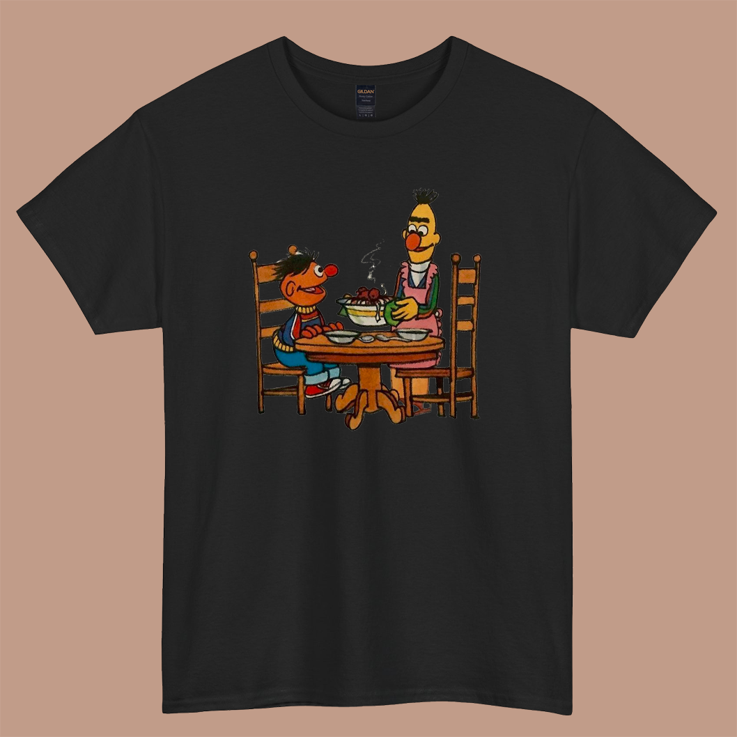 Bert & Ernie inspired dinnertime  logo short sleeve -p