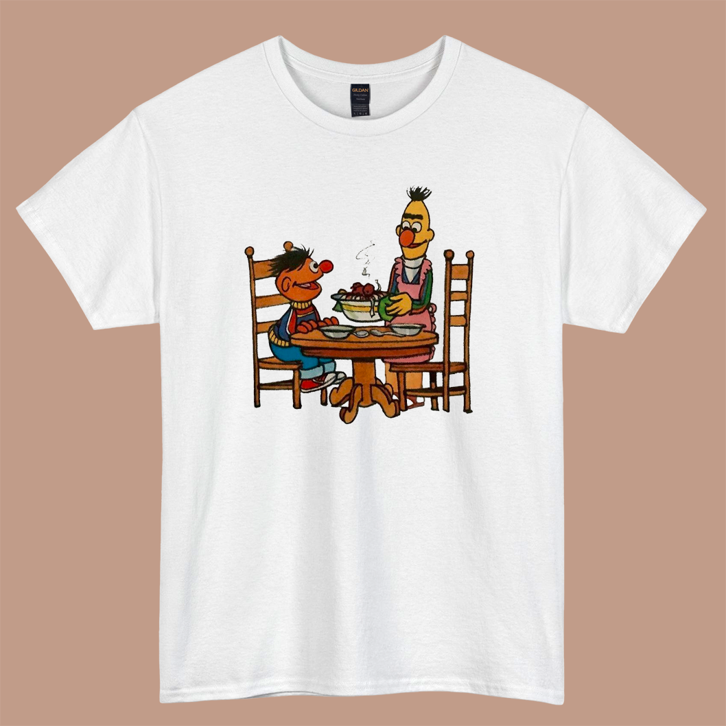 Bert & Ernie inspired dinnertime  logo short sleeve -p