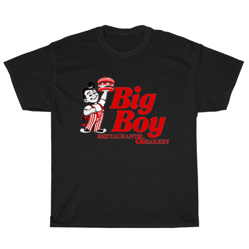 big boy restaurant logo Mens Unisex Short Sleeve Black T-Shirt Size S-3XL