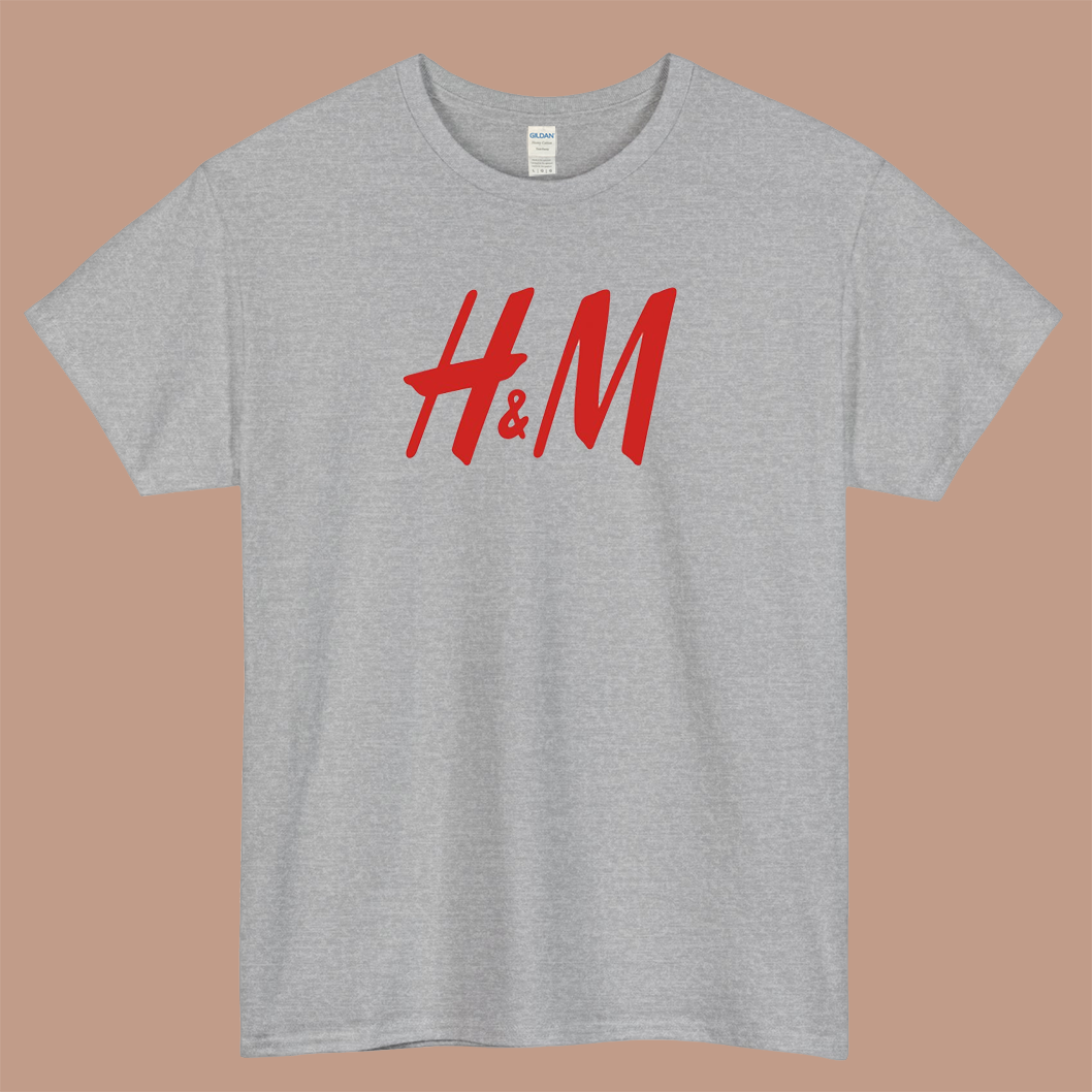 h & m logo short sleeve men's t shirt S-3XL