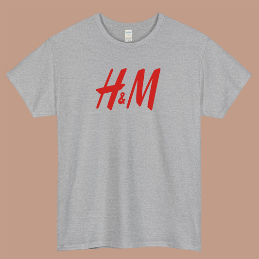 h & m logo short sleeve men's t shirt S-3XL