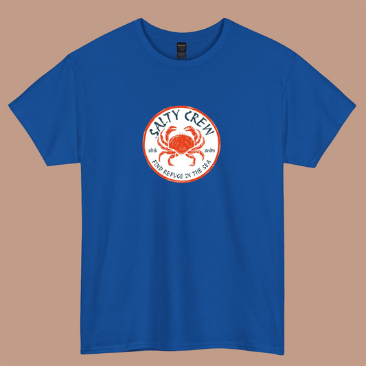 salty crew find refuge in the sea logo short sleeve t shirt size S-3XL -P