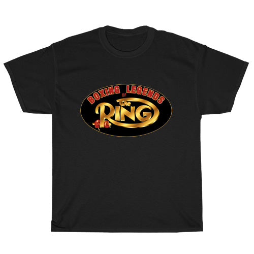 the ring magazine boxing logo Mens Unisex Short Sleeve Black T-Shirt Size S-3XL